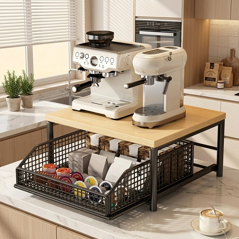 Kitchen Appliances Countertop - Estante Moderno para Microondas, Organizador de